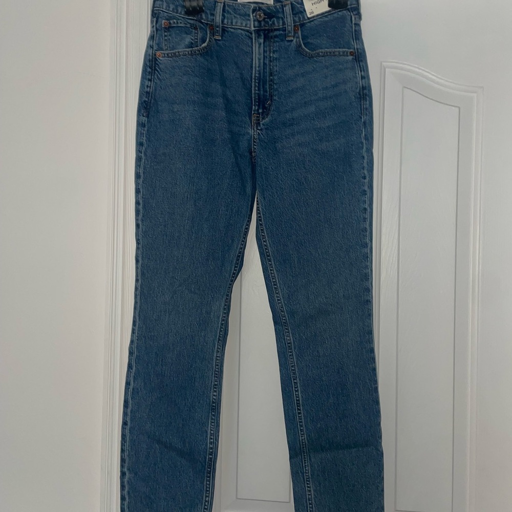 ABERCROMBIE & FIT H HIGH RISE MODERN SKINNY IN MEDIUM WASH SZ 26/2 Reg NWT - Picture 3 of 7